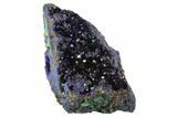 Sparkling Azurite Crystal Cluster with Malachite - Laos #95786-1